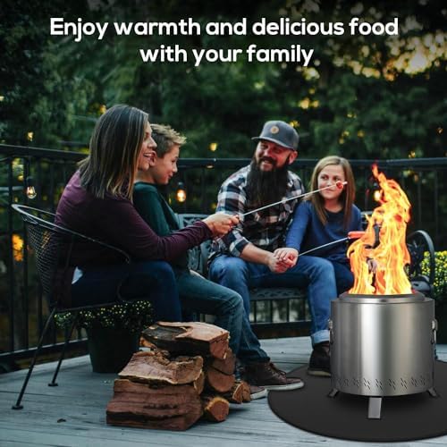 Protebox 36'' Fire Pit Mat for Solo Stove Bonfire, Round Fireproof Under Grill Mat, Oil-Proof Waterproof BBQ Pad for Deck Patio Grass Outdoor Grill Accessories, Portable and Reusable, Glossy Black - Image 5