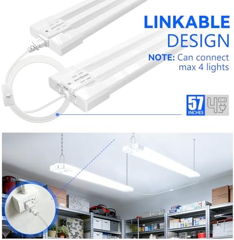 JESLED LED Shop Lights 4FT, 3CCT Selectable 50W 7500LM, Linkable, ETL - Image 5