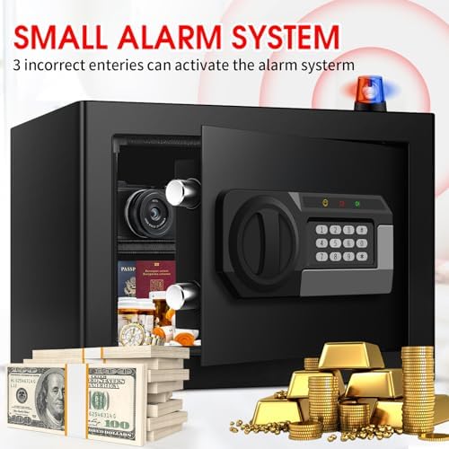 1.2 Cub Small Fireproof Safe for Home, Personal Fire Safe Box with Digital Keypad Key and Removable Shelf, Small Security Box for Money Firearm Medicine Valuables - Image 6