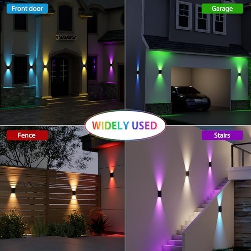 Solar Lights Outdoor,8 Lighting Modes Dusk to Dawn Lighting Wall Sconce IP67 Waterproof Up and Down Solar Wall Light Front Door Light for House, Garage, Porch, Doorway,Fence (8 Pack) - Image 6