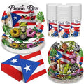 Suclain 150 Pcs Puerto Rico Party Tablewear, Puerto Rico Party Supplies by Suclain