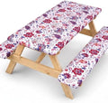 SquarePie 6FT Picnic Table Cover with Bench Covers, Vintage Boho Floral by SquarePie