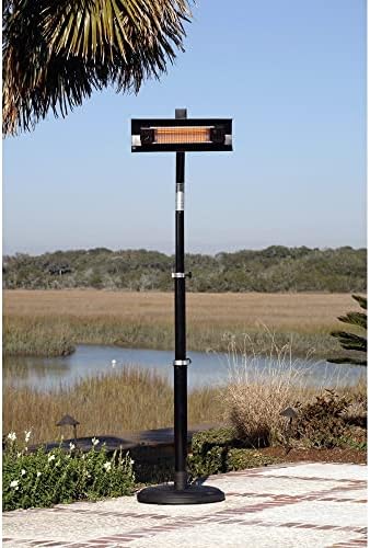 Fire Sense 02678 Telescoping Offset Pole Mounted Infrared Patio Heater With Wheels 1500 Watt Indoor Outdoor Powder Coated Steel Tip over Protection System Cover Included - Black - Image 6