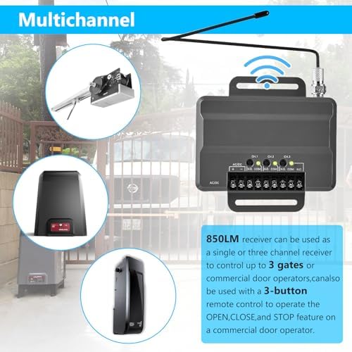 for Liftmaster 850LM Gate and Garage Door Opener Receiver, Compatible with Most Gate and Commercial Door Operators, 3 Channel Designed for Both Gated Communities and Commercial Buildings - Image 5