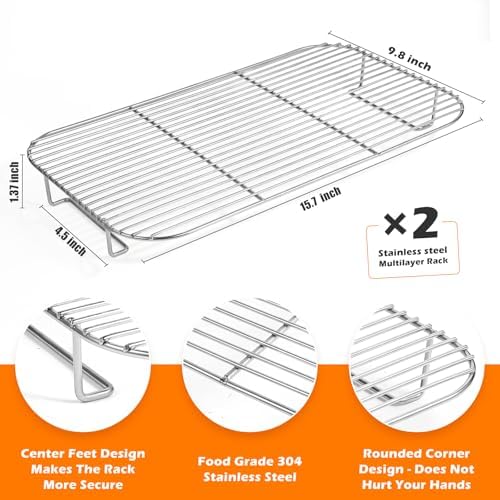 2Pcs Stainless Steel Rack Set for Ninja Woodfire OG800 and OG900 Series - Image 4