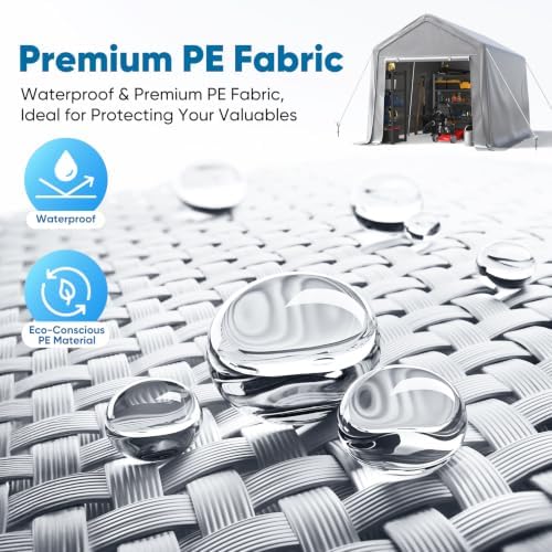 Quictent 8x12FT Long Storage Shelter Portable Shed with Roll-Up Door&Vents - Image 4