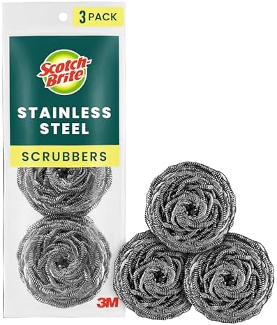Scotch-Brite Stainless Steel Scrubbers, 3 Pack by Scotch-Brite