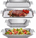 Grill Accessories Outdoor Grill Baskets Topper Trays, 4 Pack by Unknown