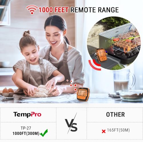 TempPro TempSync 1000FT Wireless Meat Thermometer for Grill with 4 Probes - Image 4