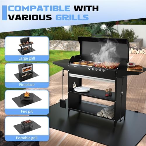 65 x 48 Grill Mat for Outdoor Grill, 20 mil Fire Resistant BBQ Pad - Image 4