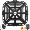 Air Fryer Grill Pan for COSORI Square Air Fryer Pro LE 5 Qt, Non-Stick 8.23’’*8.23’’ Air Fryer Rack Replacement Parts Accessories Grill Plate Crisper Plate Tray with Rubber Bumpers, Dishwasher Safe by ZuKaYeHome