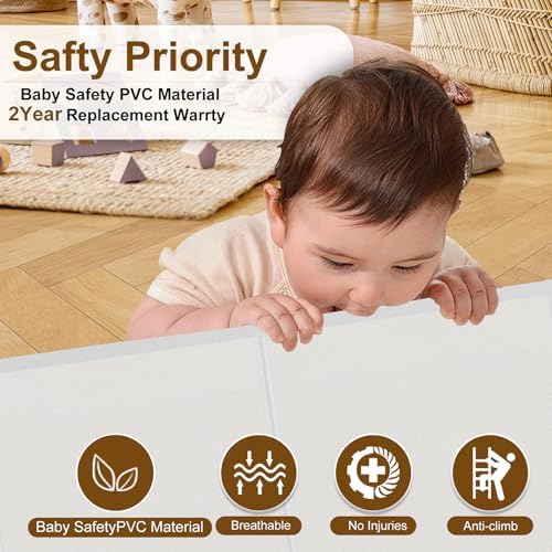 Miumoon 150 inch Reinforced Retractable Baby Gates 34 inch Tall - Image 3