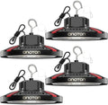 CINOTON 210W UFO LED High Bay Light, Aluminum LED Shop Lights with 31500LM, 5000K Commercial Bay Lighting for Warehouse Garage Workshop Factory, 6' Cable & Safety Rope, ETL Listed 4 Pack by CINOTON