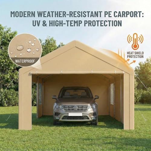 COBIZI 12x20 FT Heavy Duty Carport with Galvanized Frame - Image 3