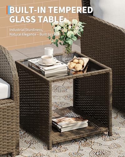 Garvee 5-Piece Outdoor Patio Conversation Set with Hidden Ottomans - Image 4