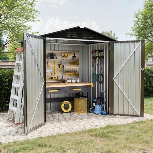 Garvee 6x4 FT Storage Shed – 130 Cu Ft, Sloped Roof, Weatherproof by Garvee