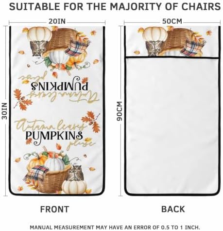 Fall Patio Dining Chair Covers 1 Pack Harvest Pumpkin Basket Outdoor Folding Chair Cover Non-Slip Chair Protectors Owl Maple Leaves Thanksgiving Camping Chair Slipcovers for Yard Lawn Garden Beach - Image 7