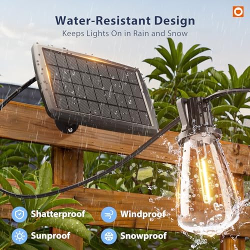 addlon 78(72+6) FT Solar String Lights Waterproof with Remote USB, 24+2 LED - Image 5