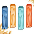 Reusable Travel Utensils Set with Case, 4 Sets Wheat Straw Portable Knife Fork Spoons Cutlery, Eco-Friendly BPA Free Plastic Tableware for Kids Adults Travel Picnic Camping Utensils by YDYTOP
