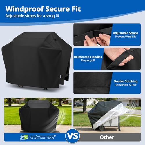 SunPatio Heavy Duty Waterproof 70 Inch Barbecue Cover for Outdoor Grill - Image 5