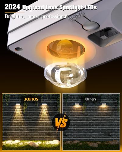 JOFIOS Solar Fence Lights 8 Pack, 50 Lumens Outdoor Fence Solar Lights with 12 Modes RGB Color Glow LED Solar Lights Outdoor Waterproof for Patio, Backyard, Deck, Fence, Railing. （White Shell） - Image 3