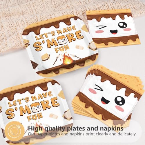100Pcs S'more Camping Birthday Party Decorations, Serves 50 - Image 3