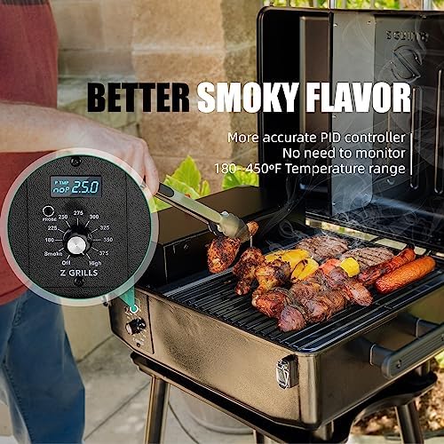 Z GRILLS 2026 200A Table Top Wood Pellet Grill, Pellet Smoker with PID V3.0 Controller, Meat Probes, 202 sq.in Cooking Area, Fit for RVs, Road Trips & Apartments - Image 5