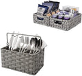 GRANNY SAYS Bundle of 2-Pack Baskets For Pantry Storage & 1-Pack Picnic Utensil Holder Caddy by GRANNYSAYS