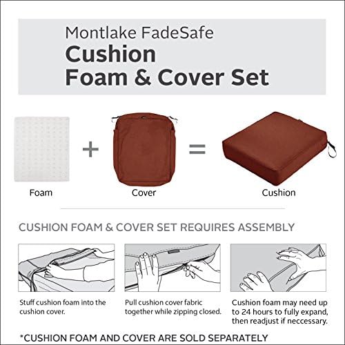 Classic Accessories Montlake Water-Resistant 19 x 20 x 4 Inch Patio Back Cushion Slip Cover, Heather Henna Red (60-274-016601-RT) - Image 3