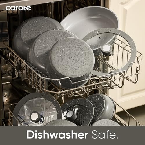 CAROTE 27pcs Ceramic Cookware Set, Pots and Pans Set with Detachable Handle - Image 5
