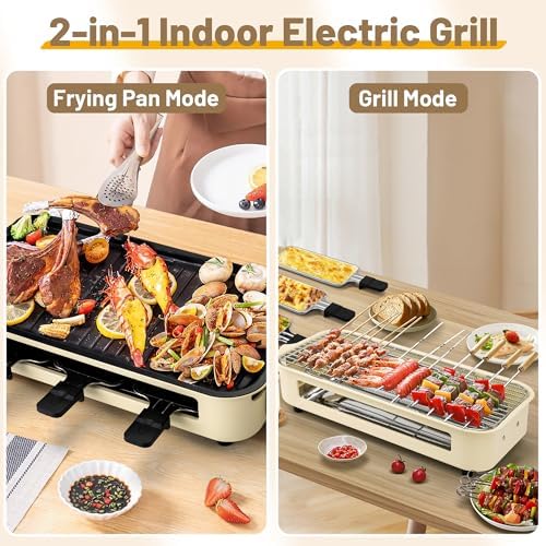 Pukomc Electric Indoor Grill,2 in 1 Indoor Grills for Kitchen - Image 5