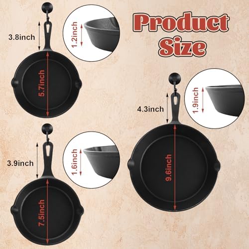 QTLCOHD 3 Pcs Cast Iron Skillet Set - Image 2