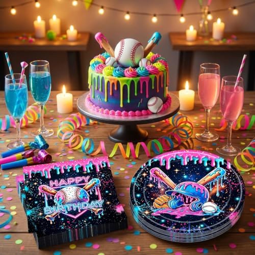 40Pcs Ice Cream Drip Baseball Party Decorations Supplies - Image 5