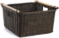 The Basket Lady Deep Pole Handle Wicker Storage Basket, M, Walnut Brown by TheBasketLady