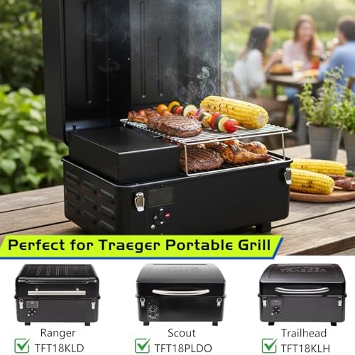 Smoking Rack for Pit Boss 150 Grill Beef Jerky Second Rack Portable Pellet Smoker Grates for Traeger Ranger Scout Portable Tabletop Replacement Parts Pitboss PB150PPG PB150PPS Accessories - Image 7