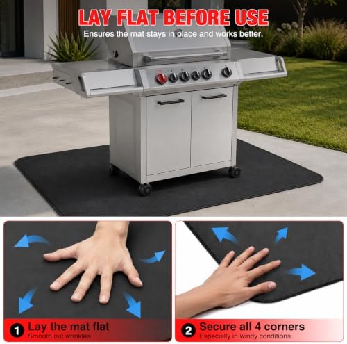 Yesker 48 x 30 Inch Under Grill Mat for Outdoor Grill, Patio & Deck, BBQ - Image 3