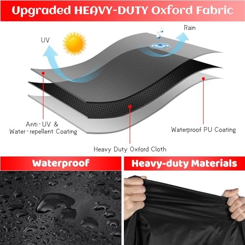 Grill Cover, 55 inch Heavy Duty BBQ Gas Grill Cover for Outdoor Grill, Waterproof, Weather Resistant, Anti-UV, Rip-Proof, Fade Resistant Barbecue Cover with Hook-and-Loop Straps for Most Grills - Image 3
