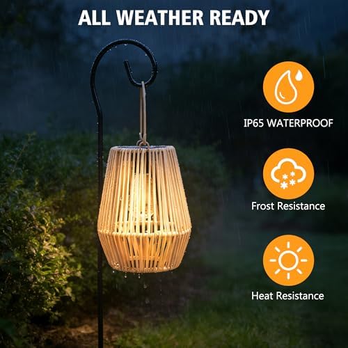 2PCS Solar Lanterns Outdoor Waterproof Garden Gifts for Women Mom Grandma - Image 5