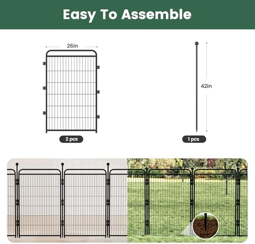 Gardner Pet Dog Playpens, 40" H 2 Add-on Panels for Small/Medium/Large Dogs, Foldable Pet Play Yard Gate Extensions, Pet Playpen, Anti-Rust, Quick Install, Black - Image 2