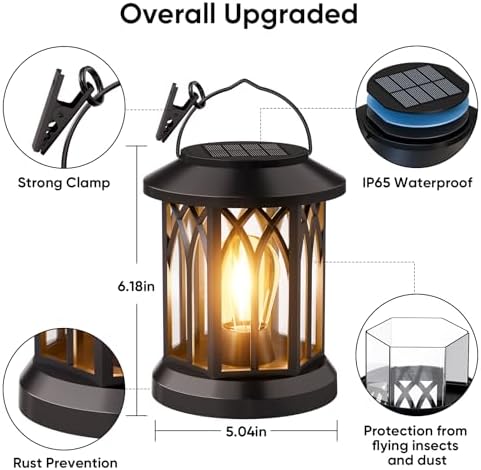 Hanging Solar Lanterns Outdoor Waterproof: 2 Pack Garden Lantern Decorative - Image 3