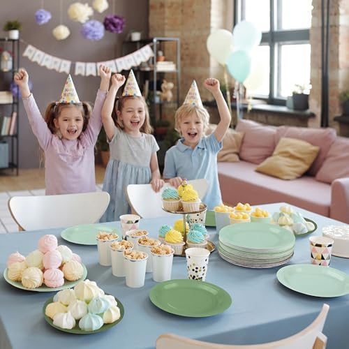 Breroa 72 Pcs Sage Green Paper Plates 7 Inch Bulk Green Plates Disposable - Image 5