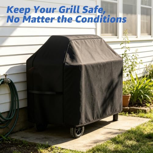 Perfect Grill Cover for Outdoor Grills Waterproof Rip-Proof Weather Resistant for Reliable Protection Griddle Cover Easy to Clean Adjustable Hem Drawstring Fade Resistant (Brown, 58) - Image 7