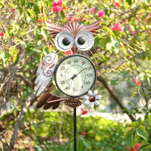 MUMTOP Outdoor Thermometer, Owl Outside Decor for Patio, Yard and Garden - Image 2