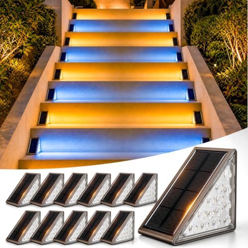 Solar Driveway Lights Outdoor, Dock Deck Lights Solar Powered, Stair lights by JOFIOS