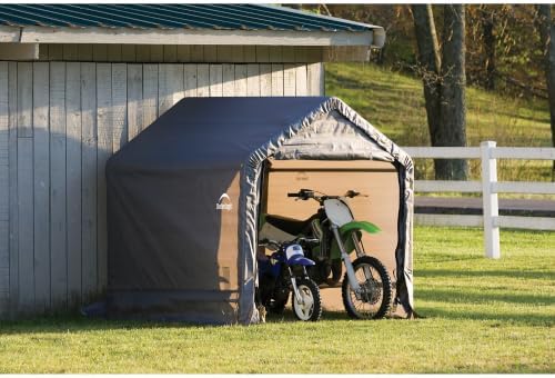 ShelterLogic 6' x 6' Shed-in-a-Box Metal Peak Style Roof Portable Outdoor Storage Shed for ATVs and Bulk Storage Items, Gray - Image 2