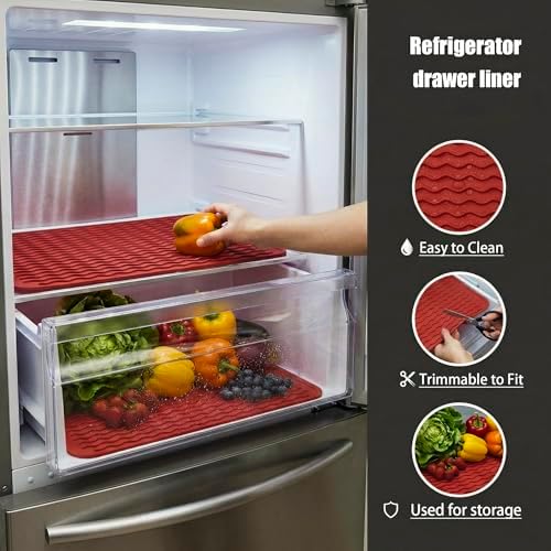 MicoYang Silicone Dish Drying Mat — Quick-Dry Ridges Counter & Sink Pad, Heat-Resistant Trivet to 450°F, Non-Slip & Dishwasher Safe, Roll-Up Storage, 18 Colors & 9 Sizes (Red, 16"×12") - Image 5
