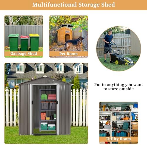 Vongrasig 6x4 FT Outdoor Storage Shed with Window & Lockable Door - Image 7
