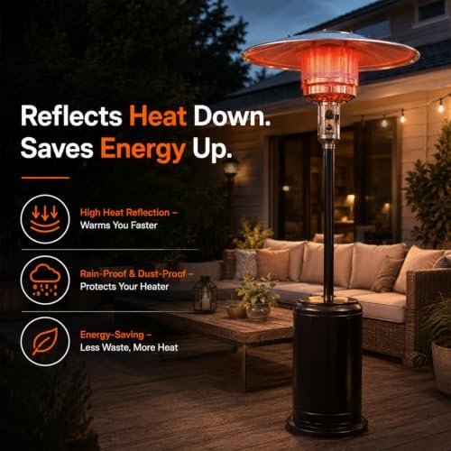 33” Patio Heater Reflector Shield– Aluminum Heat Shield, Universal Fit - Image 6