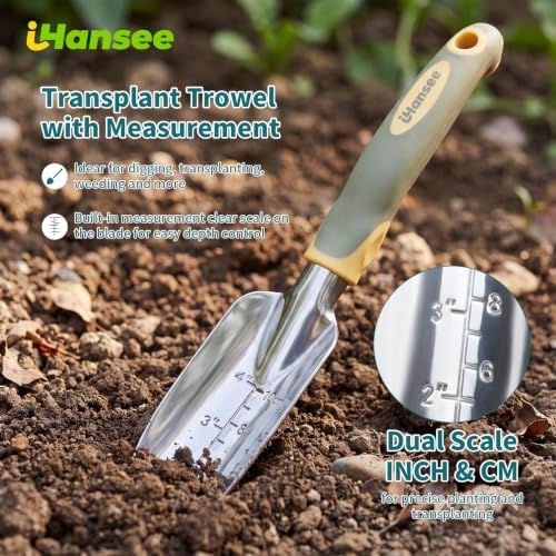 Green Garden Tools 4-Piece, Aluminum Alloy Gardening Hand Tool Set - Image 3