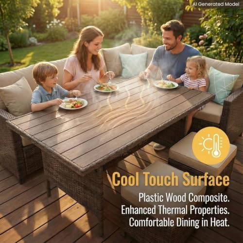 Wisteria Lane 7 Piece Patio Furniture Set, Patio Sectional for All Weather - Image 6